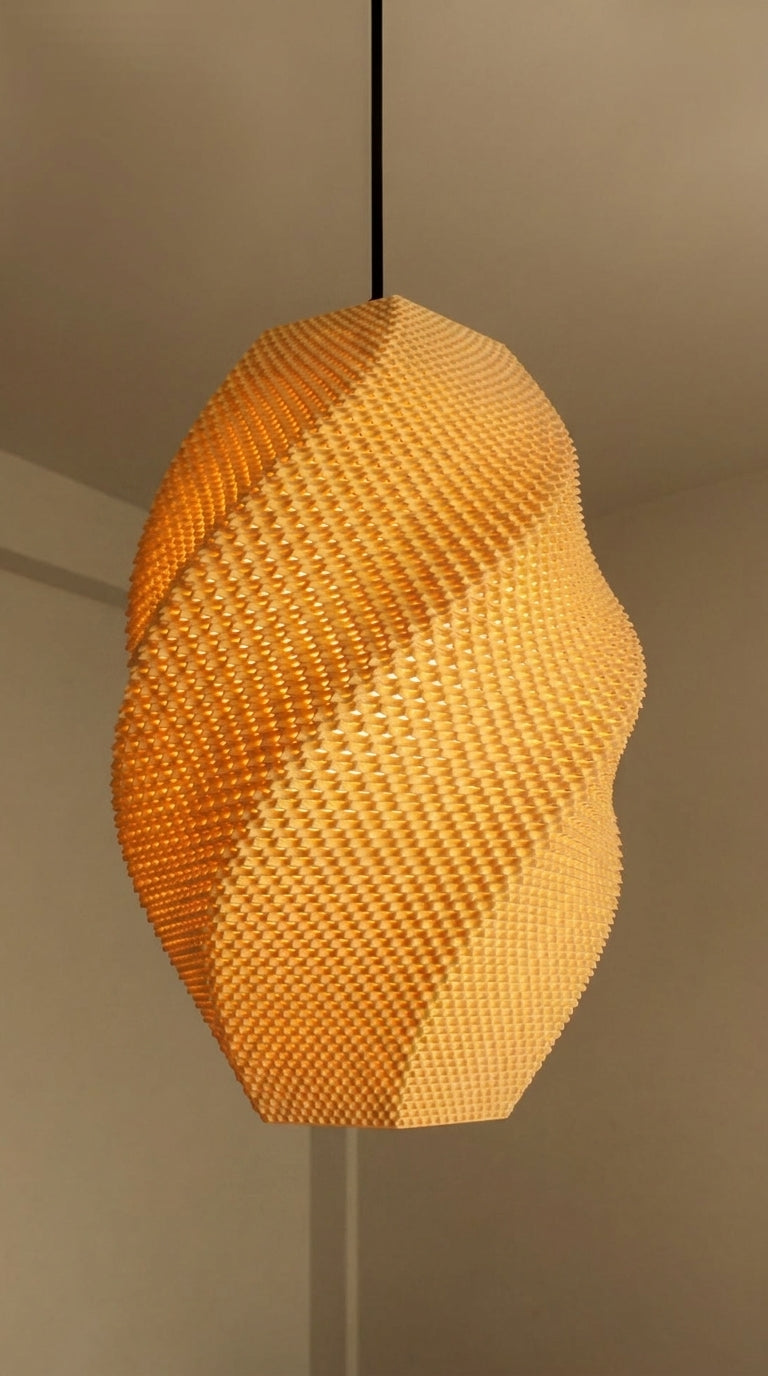 Gothic Geometric Pendant Lampshade Josefina — Dark Aesthetic 3D Printed