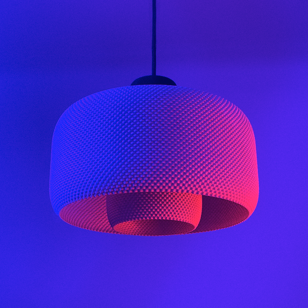 Lola lampshade soft warm glow detail, diffused light pattern
