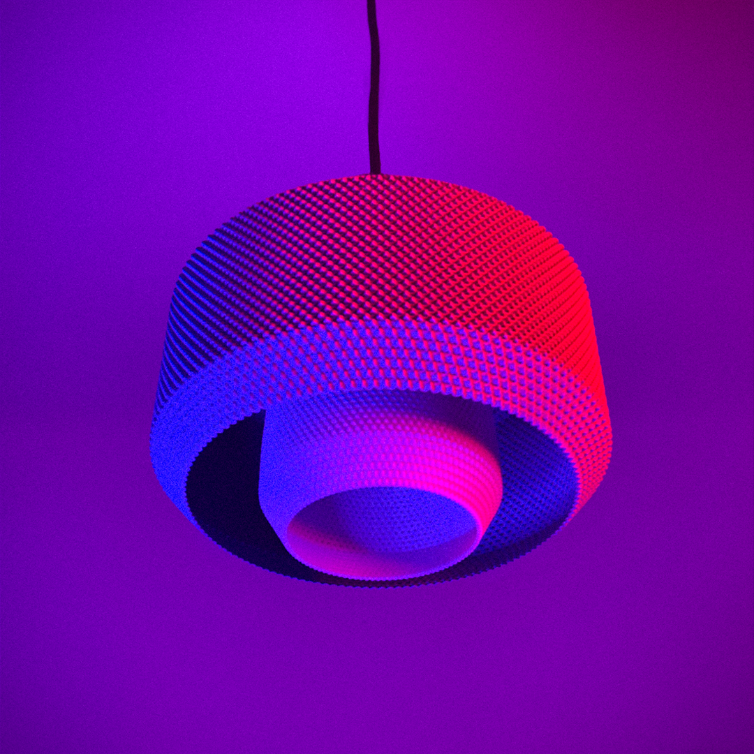 MONA ripple mesh Pendant lamp shade with diffuser light
