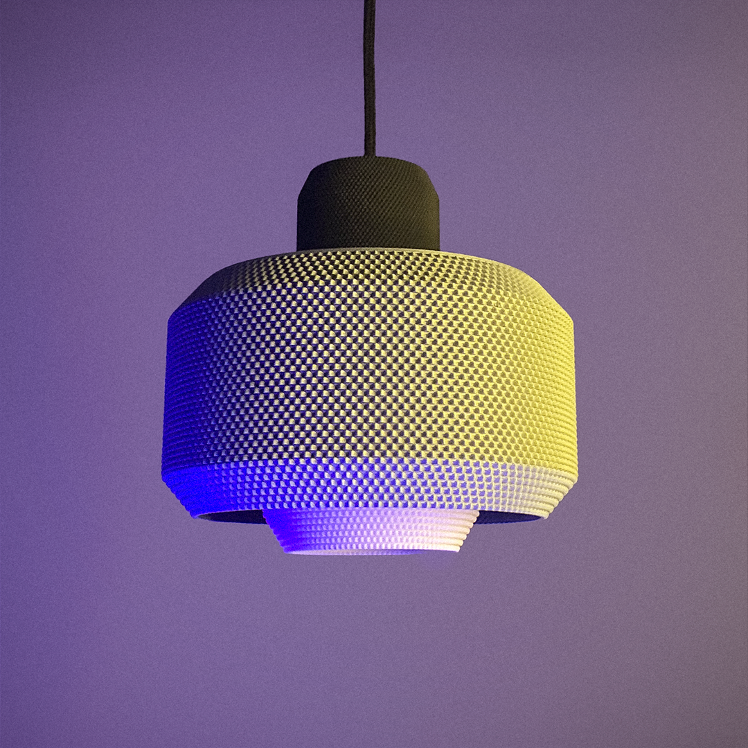 MONA ripple mesh Pendant lamp shade with diffuser light