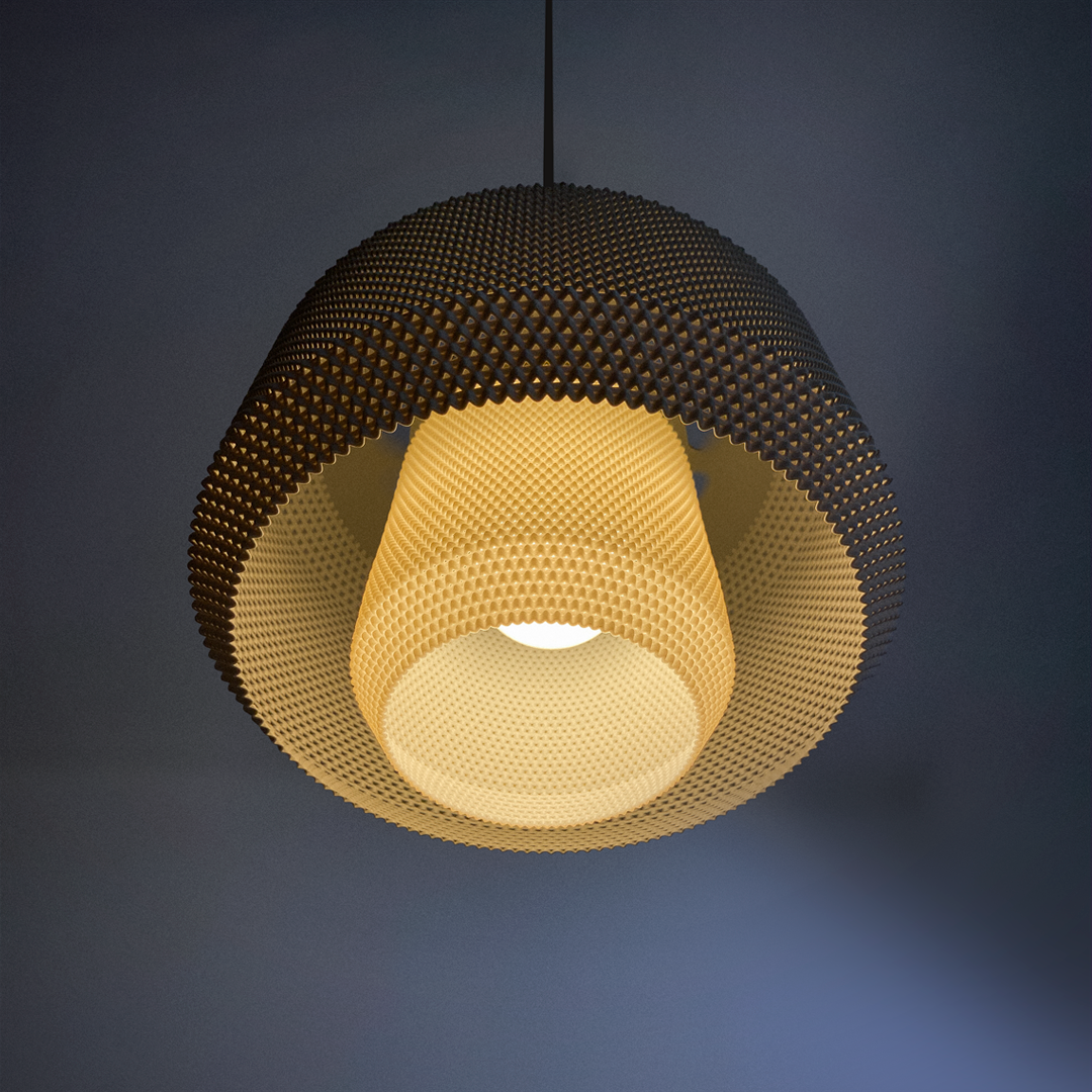 MONA ripple mesh Pendant lamp shade with diffuser light