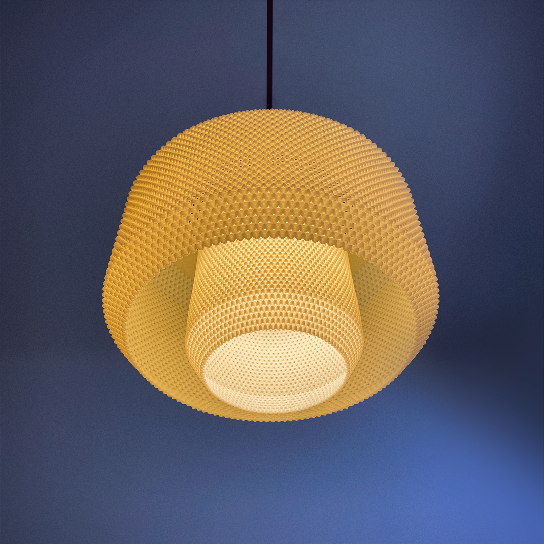 MONA ripple mesh Pendant lamp shade with diffuser light
