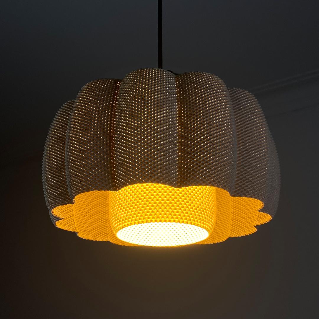 Ara Smooth Ripple Shade with diffuser.